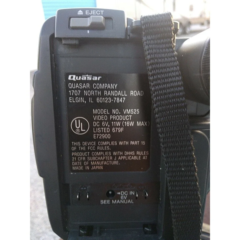 Quasar VM-525 VHS-C Camcorder Palmcorder Analog Recorder No Changer